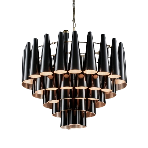 Elegant black cone-shaped chandelier