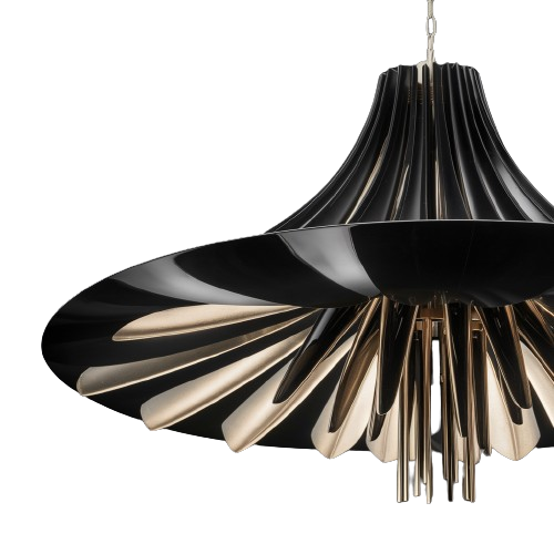 Elegant black cone-shaped chandelier